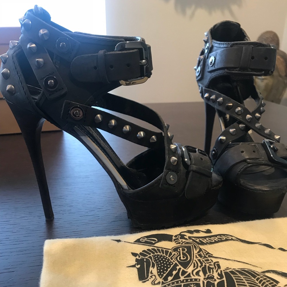 Never been worn Burberry spiked heels